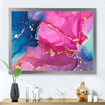 Mauve et rose - Abstrait fluide de luxe - peinture sur toile