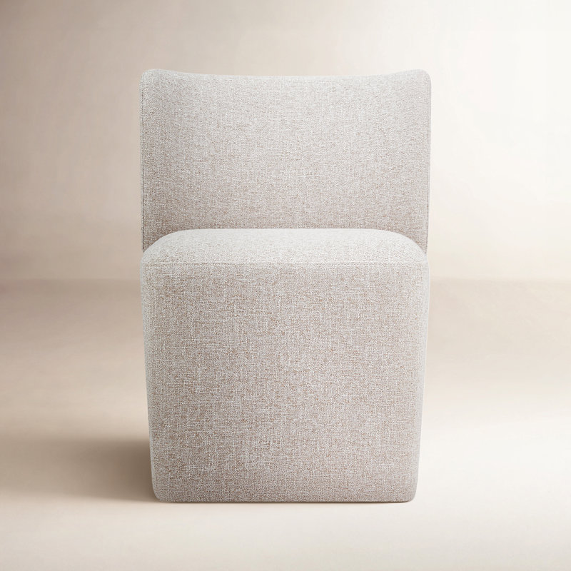 Madie Upholstered Dining Chair with Casters, Ginger