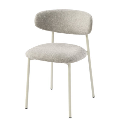 Of 2 Gray Upholstered Side Chairs - With Seat And Back Cushions Metal Frame Fine Craftsmanship  2 : Stylish Design, Soft Fabric, Construction, Gray, 22" X 30", 26 Lb