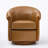 29.5'' W Genuine Leather Upholstered Swivel Barrel Chair-224169273