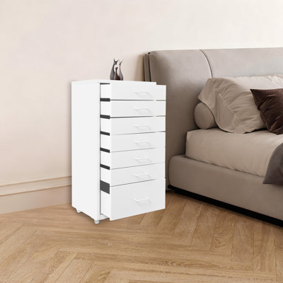 Bedside Table Mobile File Cabinet Storage Cabinet With 7 Drawers