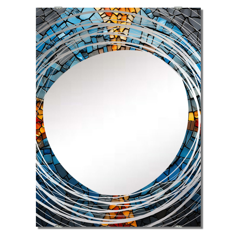 Mahmoud - Miroir mural décoratif mosaïque Boho MIR136396, 40 po x 30 po