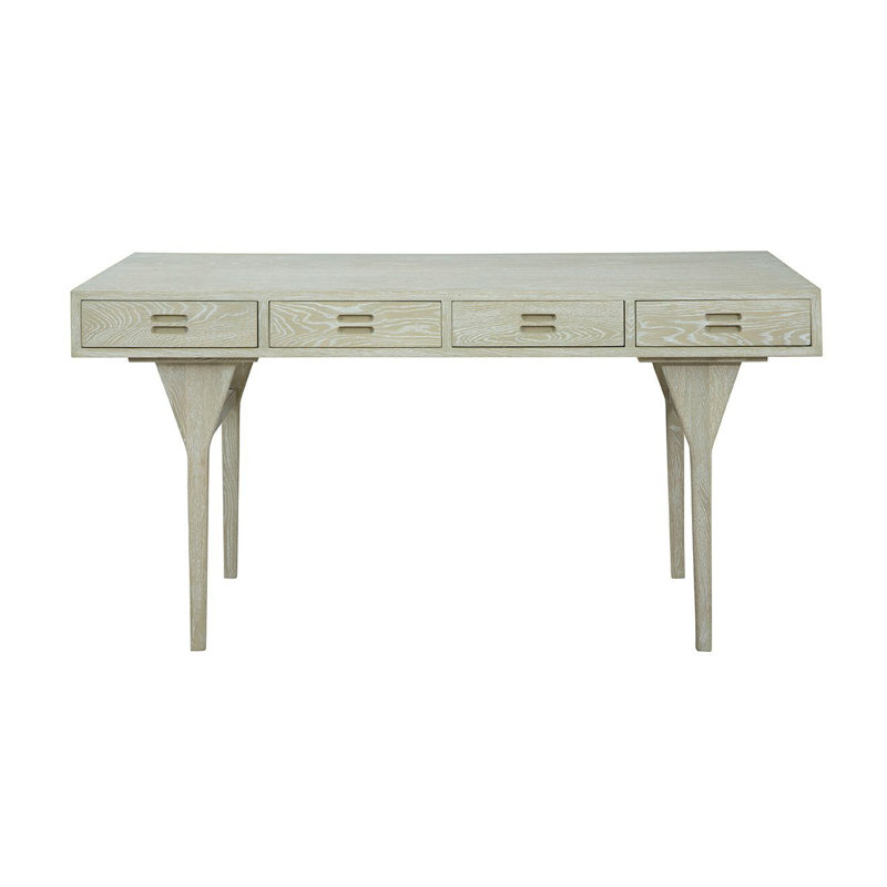 Rahab 57" Wide Oak Desk, Off White