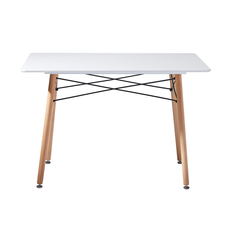 Dreda Solid Wood Base Dining Table, White