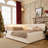Full Size Boucle Upholstered, Platform Bed Frame With 2 Drawers USB Charging & LED Lighting-327765677