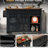 Rolling Kitchen Island With 2 Sliding Barn Doors, 53.7" Drop Leaf, Power Outlet, Spice Rack, Wheels For And Dining, Black Style Cart Dining Area, 53.7-1637861636