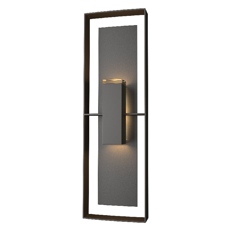 Applique murale d'extérieur encastrée Shadow Box, Bronze huilé bord de mer, Noir bord de mer, H 34 po x l 10 po x P 4,4 po