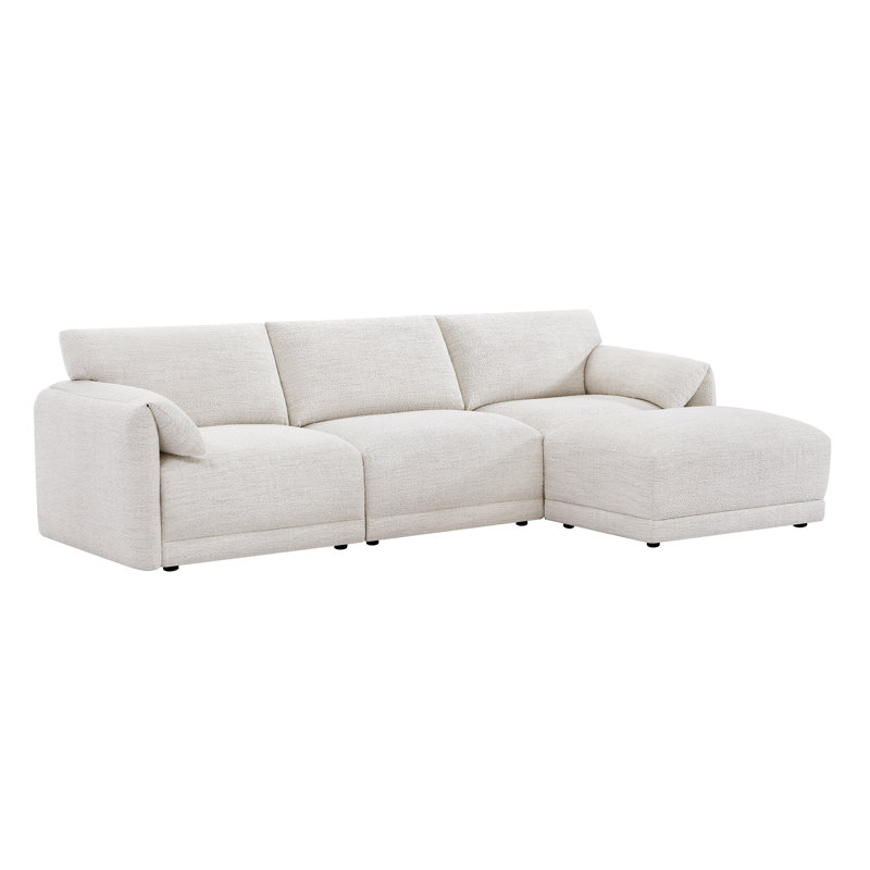 Bodhild 115.7'' Boucle Modular Sectional with Ottoman