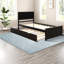 Lits plateforme durables en pin avec lit gigogne simple, finition espresso moderne