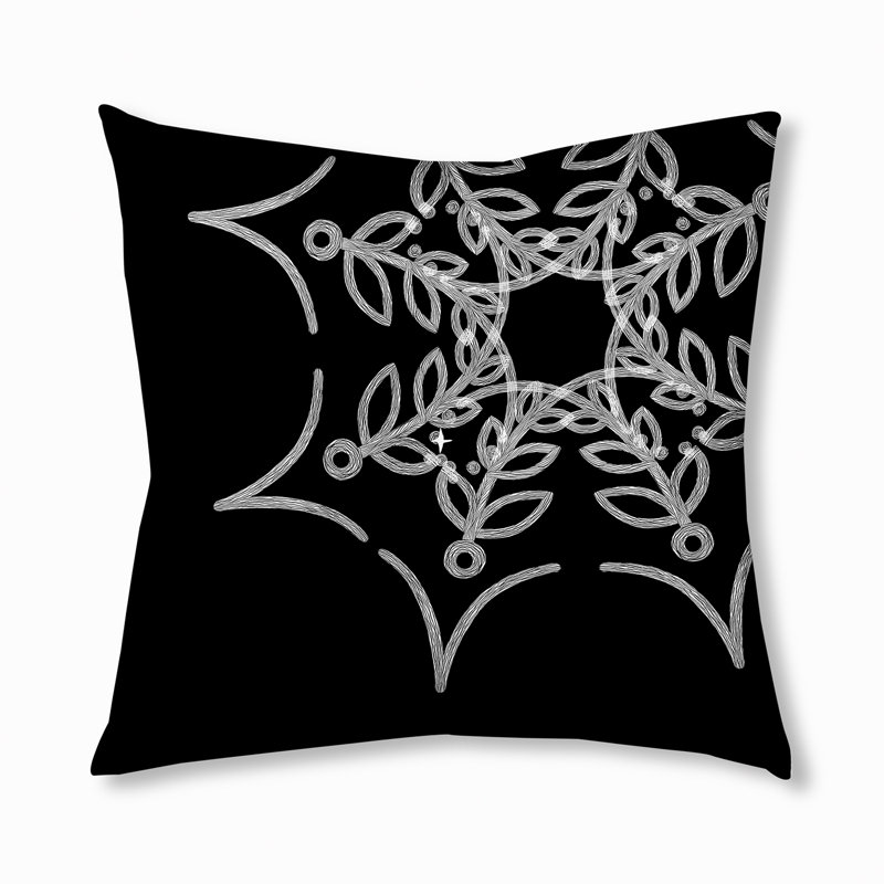 341_Web Art, coussin d'Halloween touffeté au design d'Halloween, 30 po x 30 po, Noir
