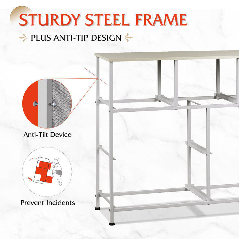 100 cm W Chest of 7 Drawers, Light Grey