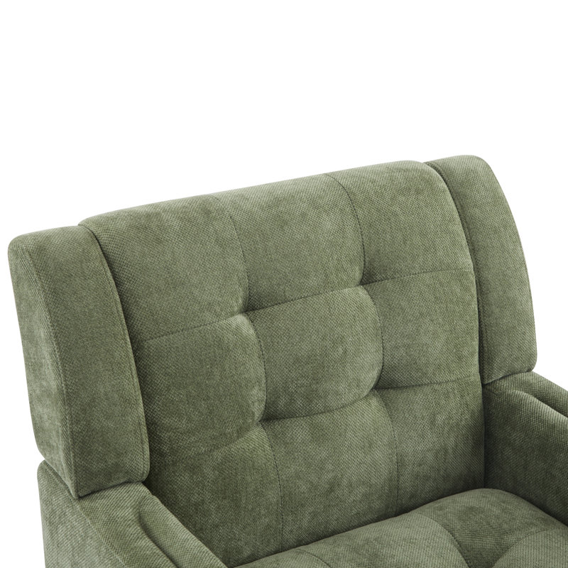 Greenmont 81.99Cm Wide Tufted Polyester Armchair, Green Chenille