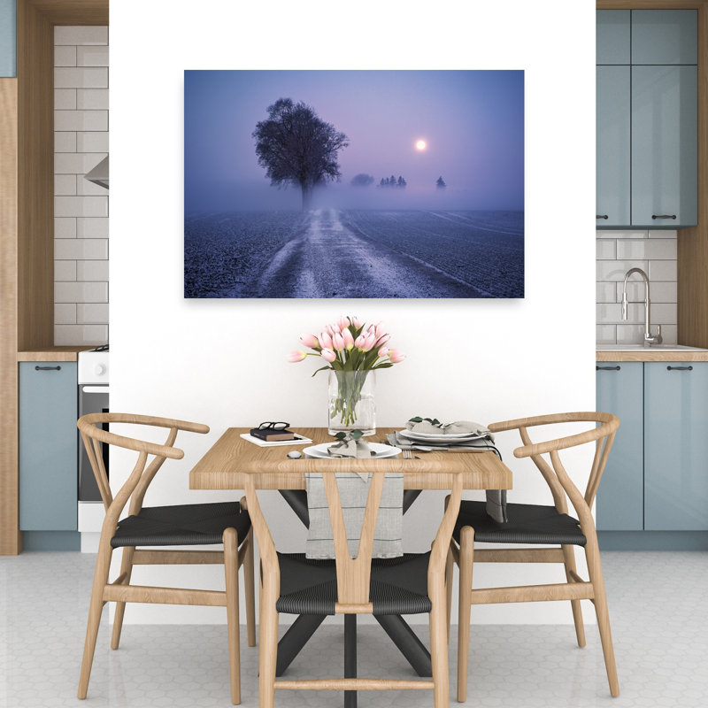 «Moonlit Path Abstract Contemporary Landscape Nature», reproduction d'art murale, 32" H x 48" W