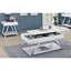 Table de bout blanche de style contemporain avec cadre chromé ultrabrillant