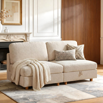 Armless Chaise Lounge Sofa for Storage Sectional Set