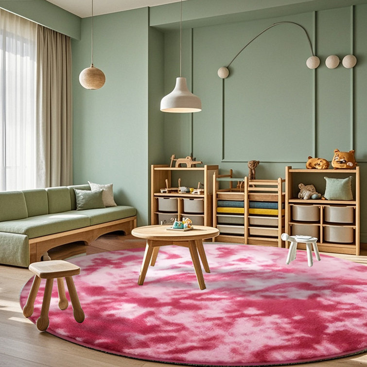 Plush Round Area Rug, Soft Fuzzy Shag Rug for Bedroom Living Room Balcony, Fluffy Carpet for Home Decor, Non-Slip Cozy Decorative Rug.