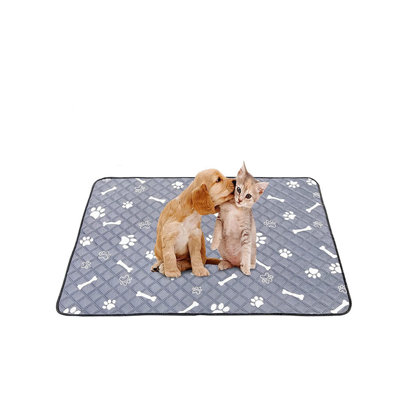pets pad Self Warming Cats Bed Self Heating, Cats Dog Mat, Extra Warm Thermal Pet Pad For Indoor Outdoor Pet Non-Slip Bottom Washable Light Gray  28 X 40 Inch