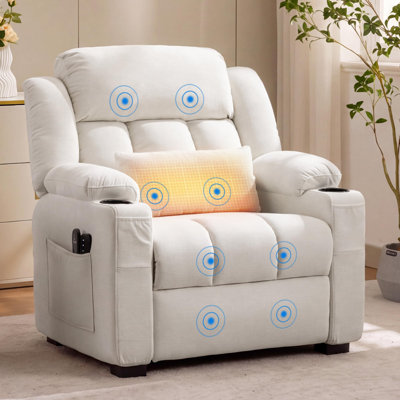 Fauteuil inclinable électrique surdimensionné pour adultes avec porte-gobelets