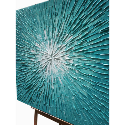 Abstrait soleil dans la forêt - peinture sur toile tendue