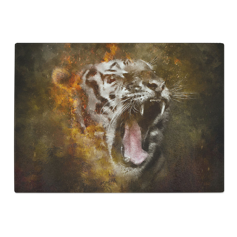 Tiger Roar Chopping Board, 0.4cm H x 28.5cm W x 39cm L