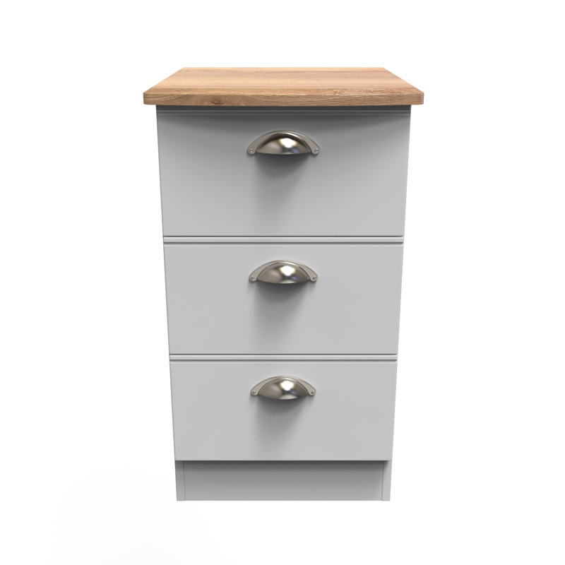 Fully Assembled McVille 3 Drawer Bedside Table