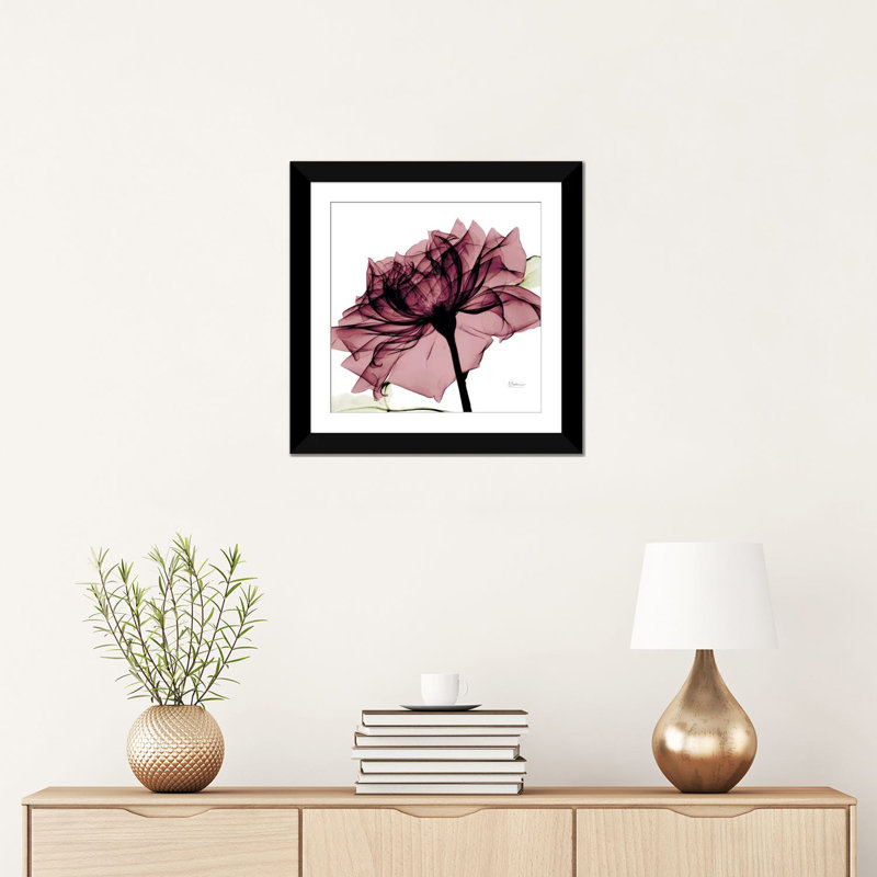 « chianti rose i », impression sur toile, H 16 po x l 16 po x P 1 po, Papier d'art encadré noir, Blanc
