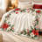 Christmas Floral Print Throw Blanket, Festive Holiday Poinsettia and Pinecone Design Cozy Plush Blanket for Sofa Couch Bedroom Living Room Home Decoration-137005507