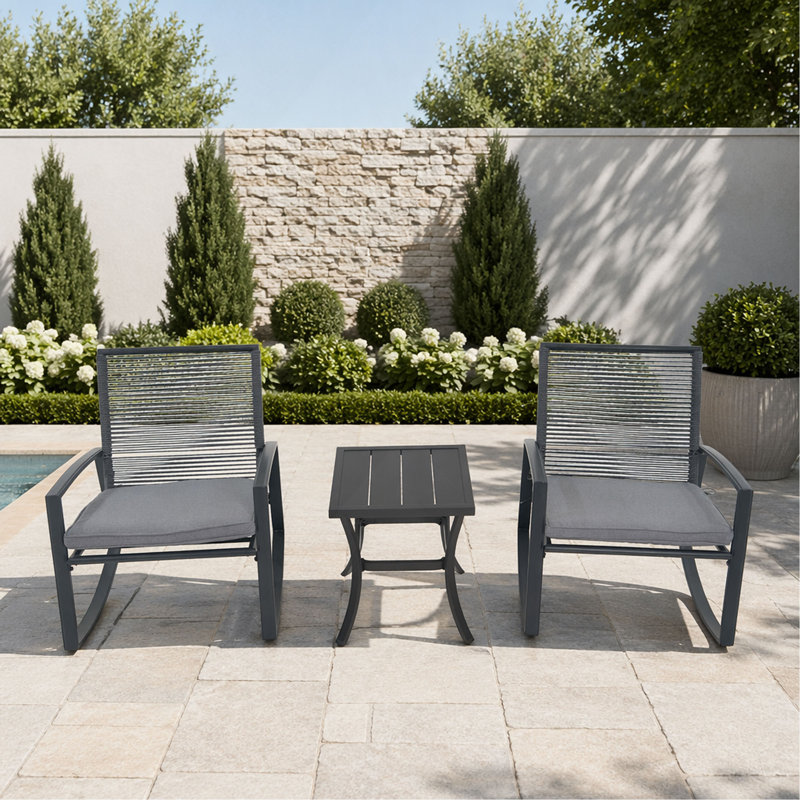 Ensemble de conversation bistro pour 2 personnes, Gris