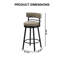 Ensemble de 2 tabourets de bar rotatifs revêtus de tissu en métal beige