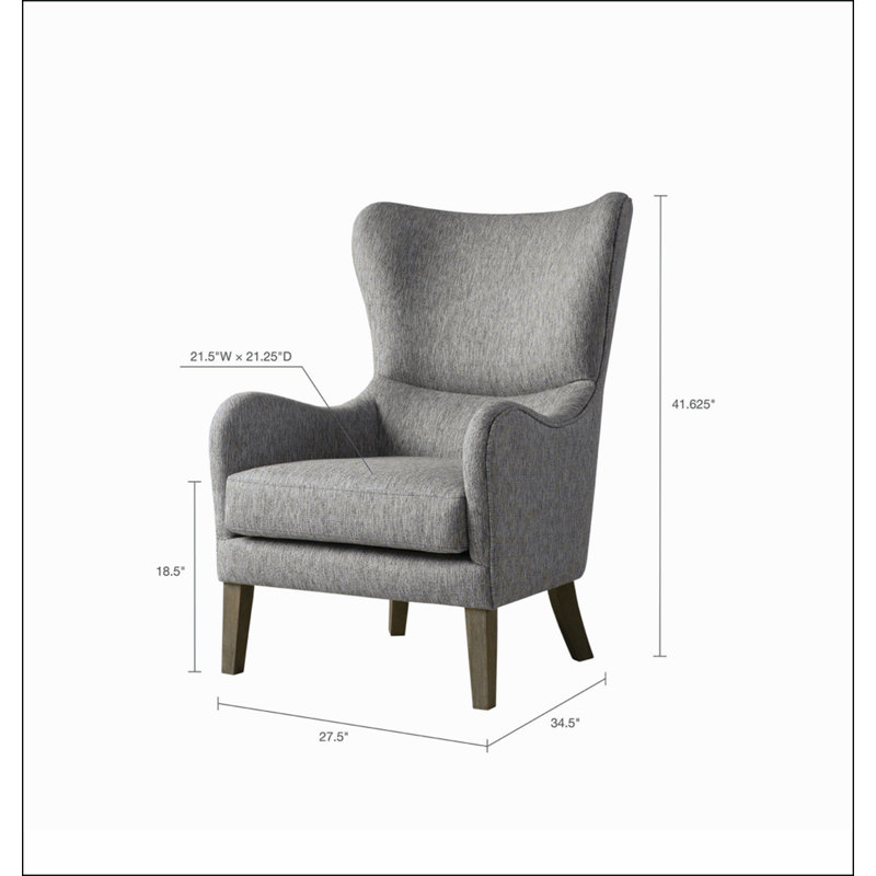 Grey Fabric Side Chair with 4 Legs