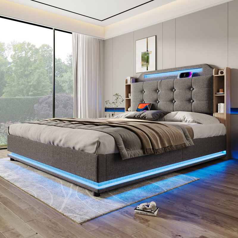 Ottoman Storage Bed, Grey