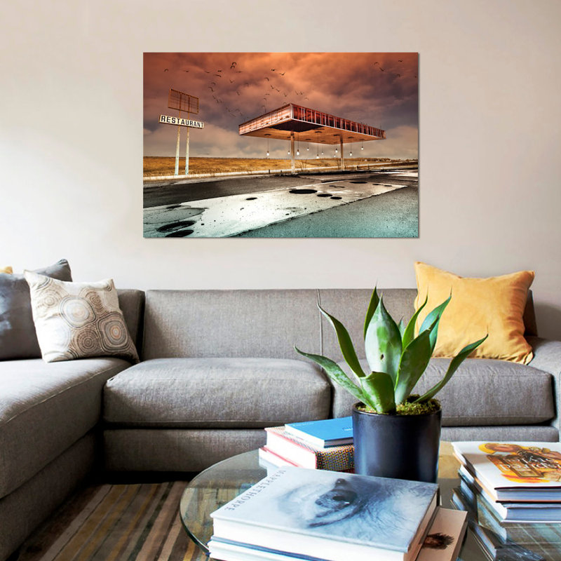 «Gaz Bar Blues», impression sur toile, H 8 po x l 12 po x P 0,75 po, Toile tendue, Pas de tapis