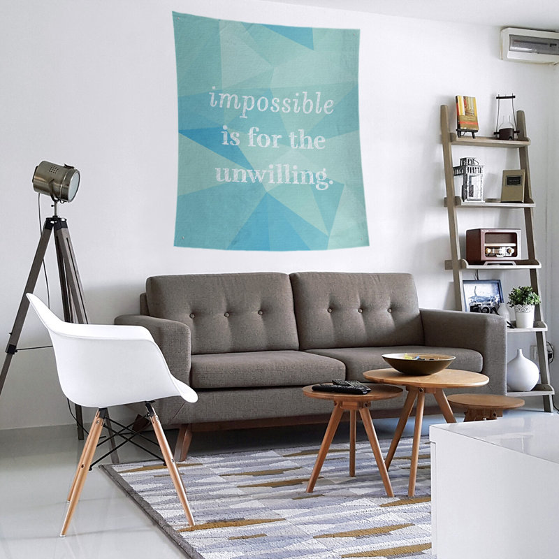 Tapisserie quote-en polyester en faux gemme, H 80 po x l 68 po, Zircon