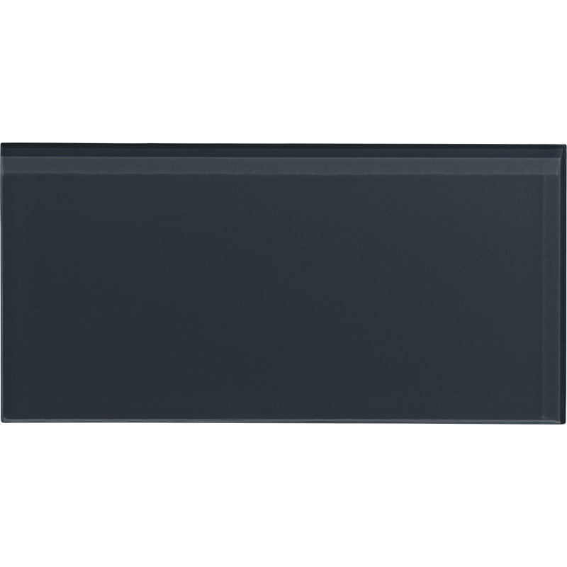 Charm School 4'' W x 8'' L Glass Subway Singular Tile, Steel