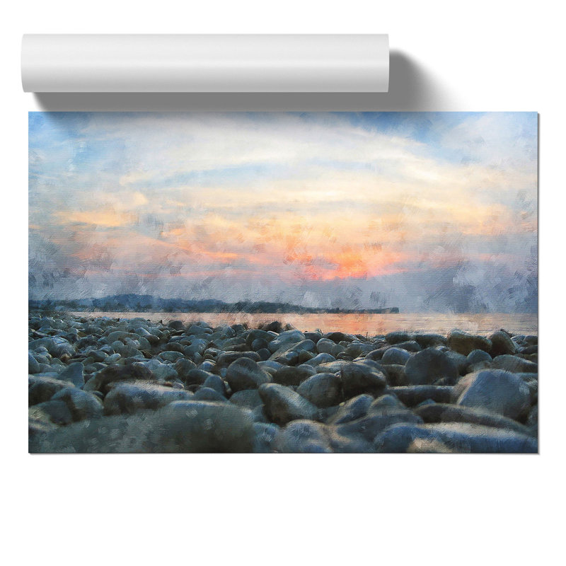 A Pebble Beach Painting - Frameless Print, 30cm H x 42cm W x 0.1cm D