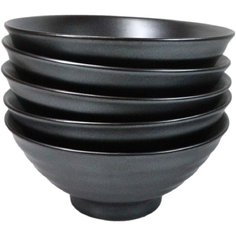 Ensemble de 5 grands assiettes à soupe en céramique Tetsu Kesho