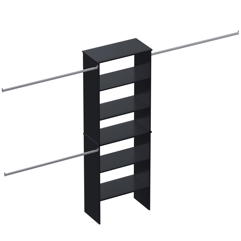 Closet Tower  Closet Unit Closet System, Black, 82.2" H x 25.5" W x 14.5" D