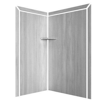 Bordure de douche à 2 panneaux FlexStone Elegance l 48 po x P 36 po x H 80 po Strata argent