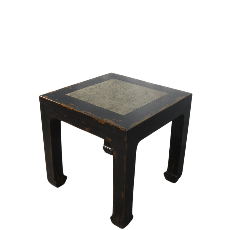 Table de bout Asian Classic, Noir patiné, gris, H 25 po x l 26 po x P 26 po