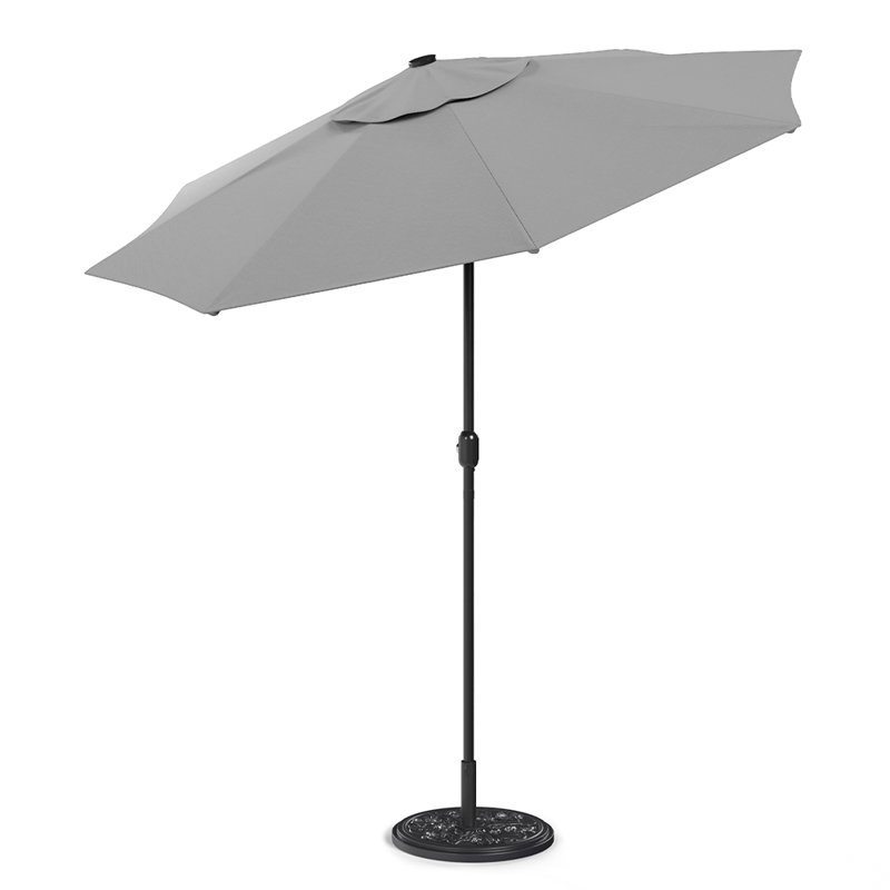 Olympia 3m Traditional Parasol with LED Light(single umbrella without base), Light Grey