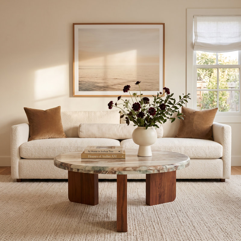 Bryony Marble Coffee Table, Brown