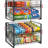 JKsmart 2-Tier Stackable Can Rack Organizer for Pantry, Adjustable Can Dispenser Holds Up to 62 Cans, Can Storage Holder for Various Ounces of Canned Food Soda Drinks, Black