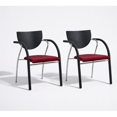 Sleek Upholstered Weimer Chair With Wood Arms & Metal Frame