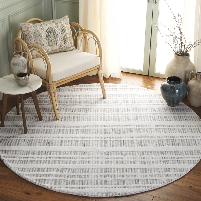 Tapis gris / ivoire Fifth Avenue 651, Rond 6 pi