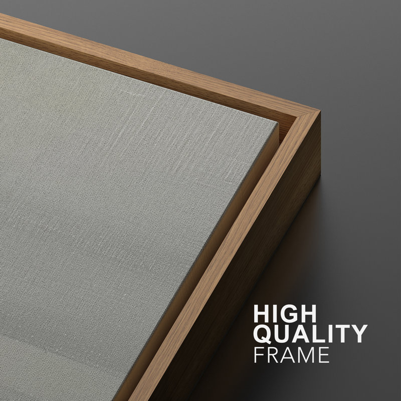 «Minimal Neutral Horizon», impression abstraite sur toile encadrée, impression sur toile, Cadre flottant naturel