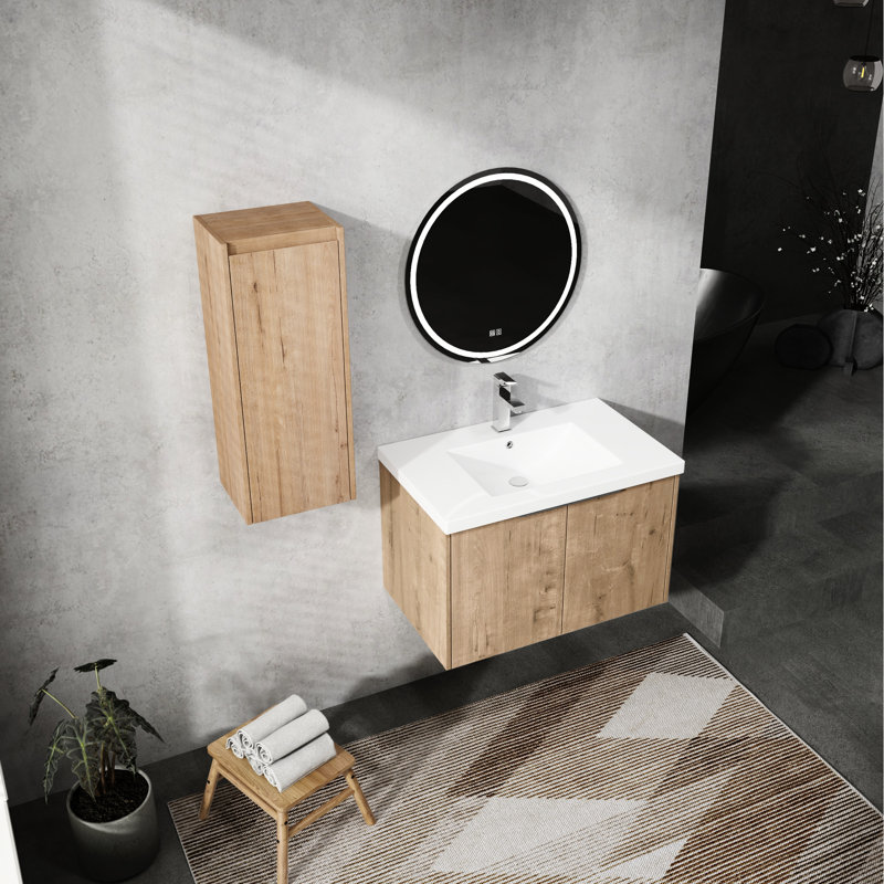Meuble-lavabo de 30 po avec lavabo et armoire latérale - meuble-lavabo de luxe, finition, eau, 30"