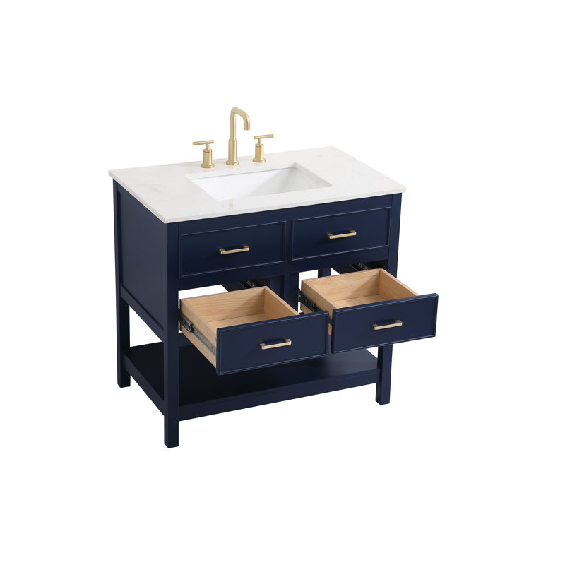 Ensemble de meuble-lavabo simple 36 po Sinclaire, Bleu