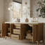 Alsup 72'' Free Standing Double Bathroom Vanity with Calacatta Quartz Top-123134339