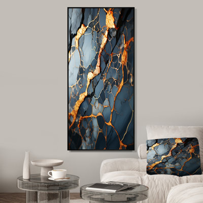 Gris et or abstrait marbre granit III - reproduction d'art abstrait mural