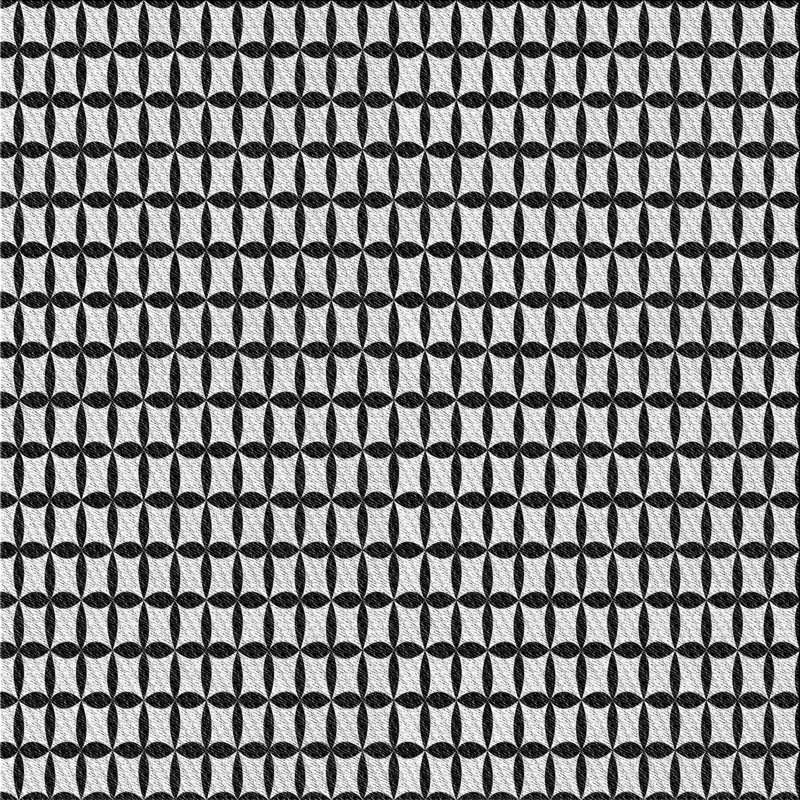 Tapis noir/blanc à motifs, Carré 6 pi
